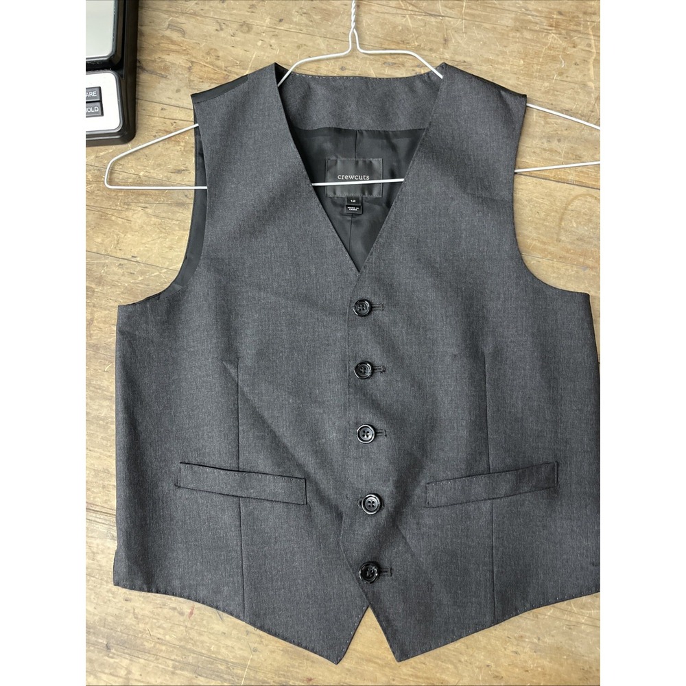 Crewcuts Boys Loro Piana Super 120's Wool Navy Suit Vest Size 12